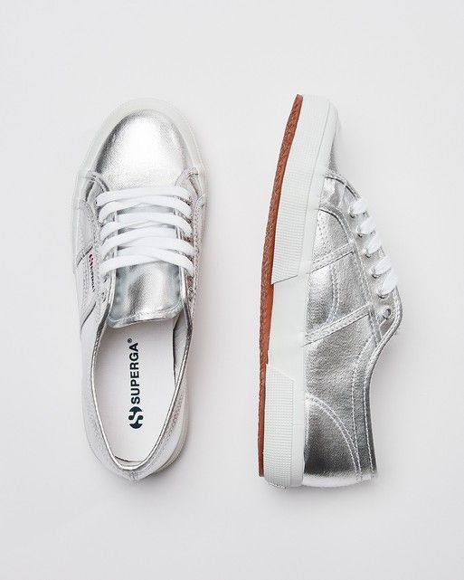 Superga® Womens Grey Silver_f Avorio 2750 METALLIC NAPPA | Shoes - Trainers  - Sneakers