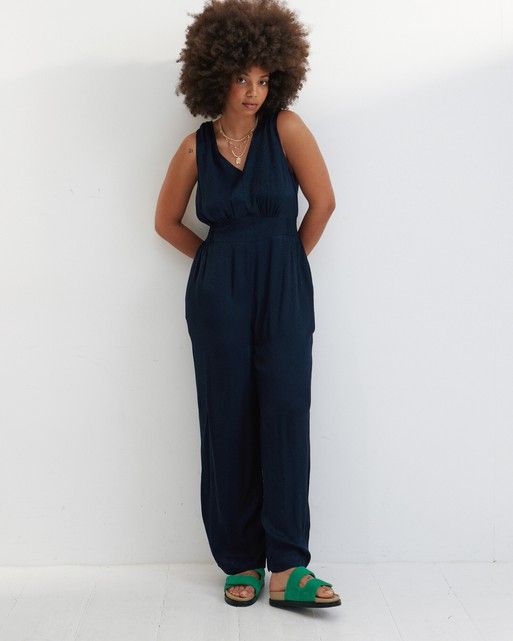 Button Down Roll-up Jumpsuit