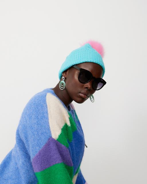 aqua blue beanie