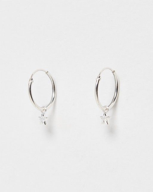 Silver Delicate Diamante Hoop Earrings  idusemiduedutr