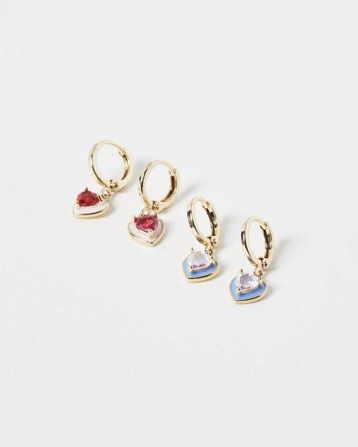 Buy DESTINY JEWEL'S Trendy Gold Plated Small Hoop and Long Colourful Heart  Shaped Earrings Set Alloy Hoop Earring () Online at Best Prices in India -  JioMart.