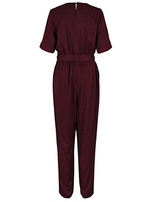Burgundy Leopard Jumpsuit Oliver Bonas