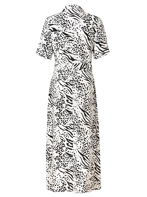 Zebra Print White Maxi Shirt Dress | Oliver Bonas