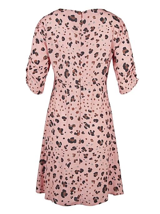Leopard Print Coral Mini Dress | Oliver Bonas
