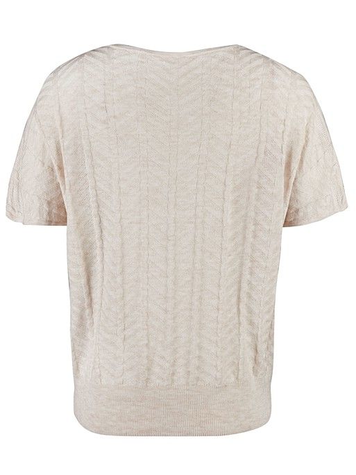 Chevron Textured Ivory Knitted Top | Oliver Bonas