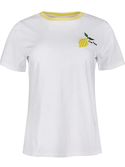 Easy Peasy Lemon White Cotton T-Shirt | Oliver Bonas