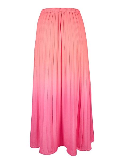 Ombre Pink Pleated Midi Skirt | Oliver Bonas