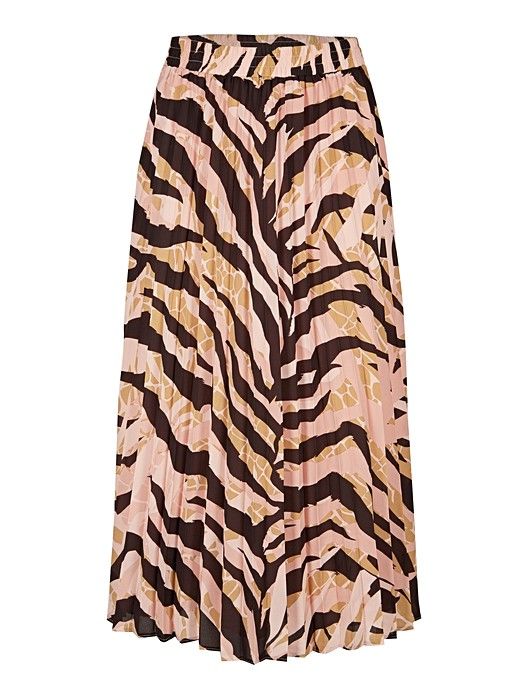 Earths Texture Zebra Print Pleated Midi Skirt | Oliver Bonas