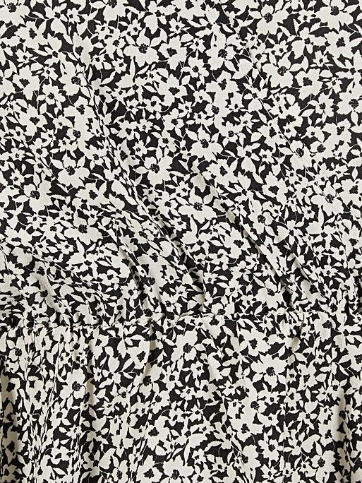 Floral Dot Frill White & Black Long Sleeve Top | Oliver Bonas