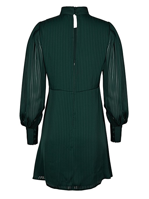 Jacquard Stripe Green High Neck Mini Dress | Oliver Bonas