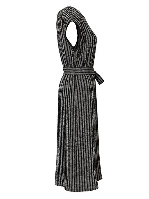 Mano Monochrome Belted Midi Dress | Oliver Bonas