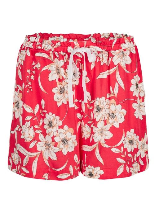 Florence Floral Print Pink Shirt, Shorts & Scrunchie Pyjama Set ...