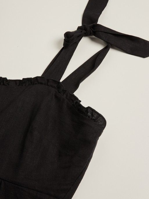 Tie Strap Black Tiered Maxi Dress | Oliver Bonas