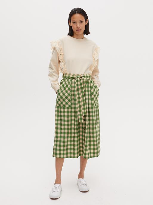 gingham print skirt