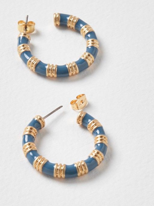 oliverbonas.com | Lana Blue Textured Hoop Earrings