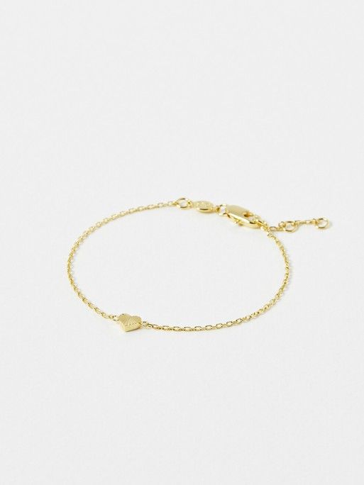 Gold Plated Tiny Dangling Hearts Charm Bracelet for Small Wrists 