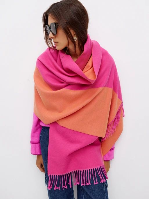 Lipsy Pink/Red Super Soft Chunky Brushed Scarf