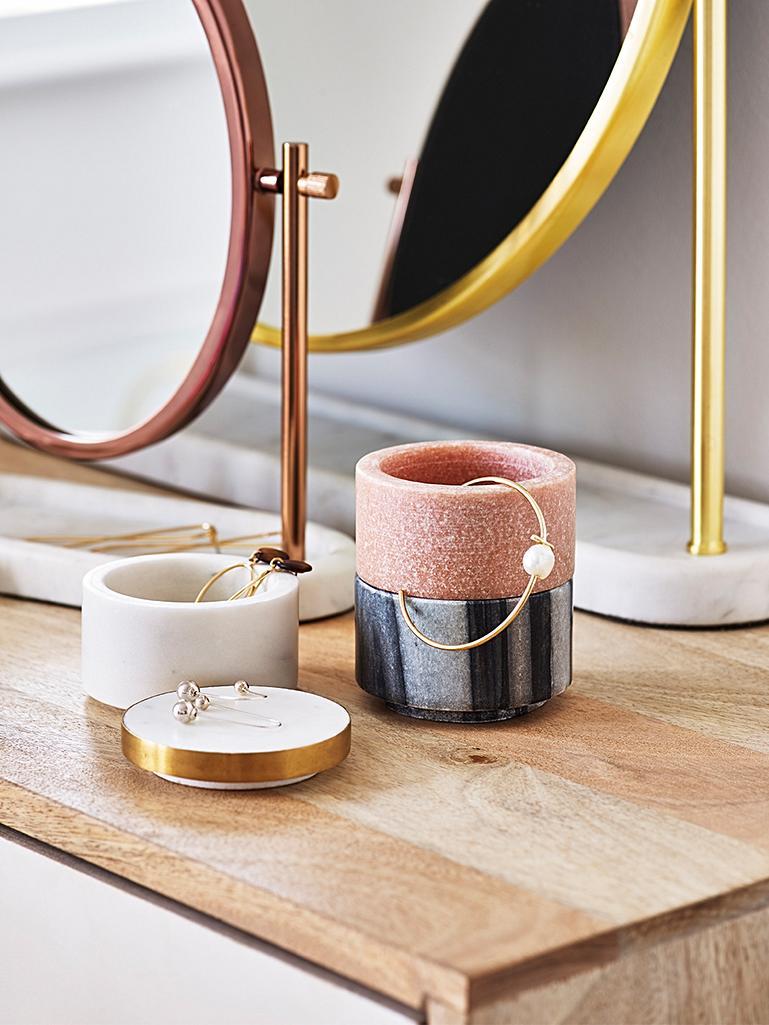 Mixed Marble Stacking Trinket Pots