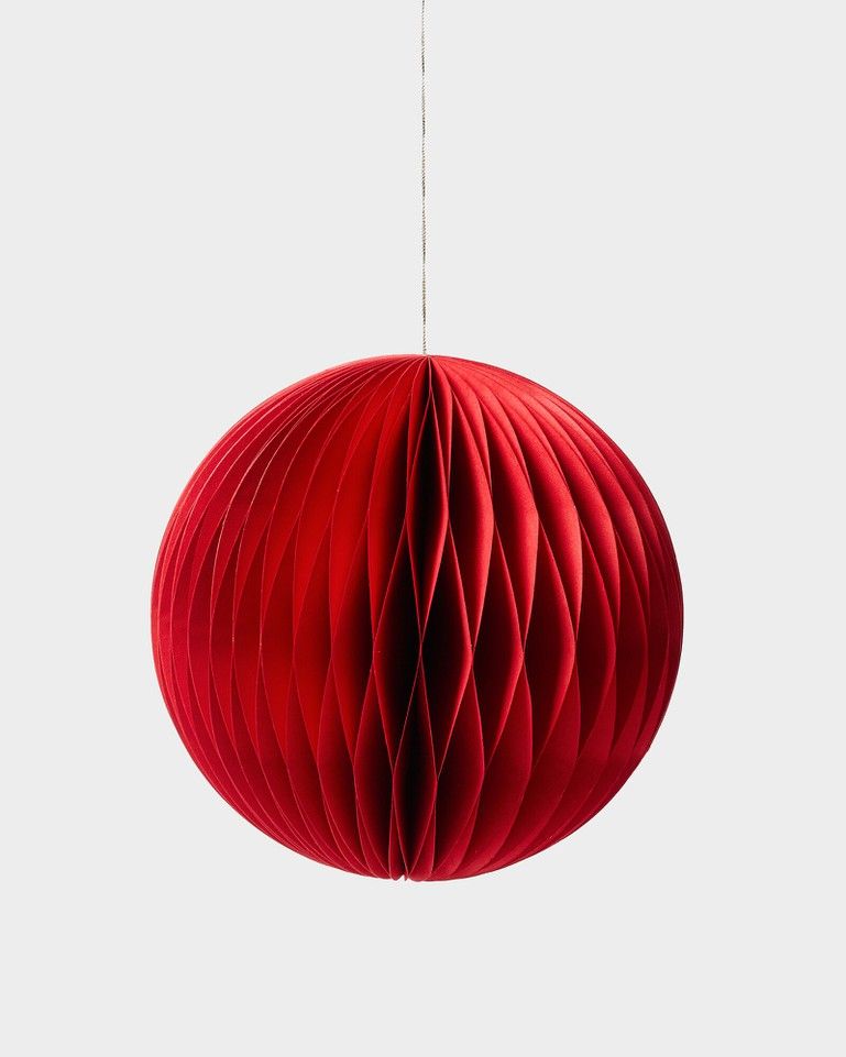 oliverbonas.com | Round Red Paper Christmas Bauble Decoration Large