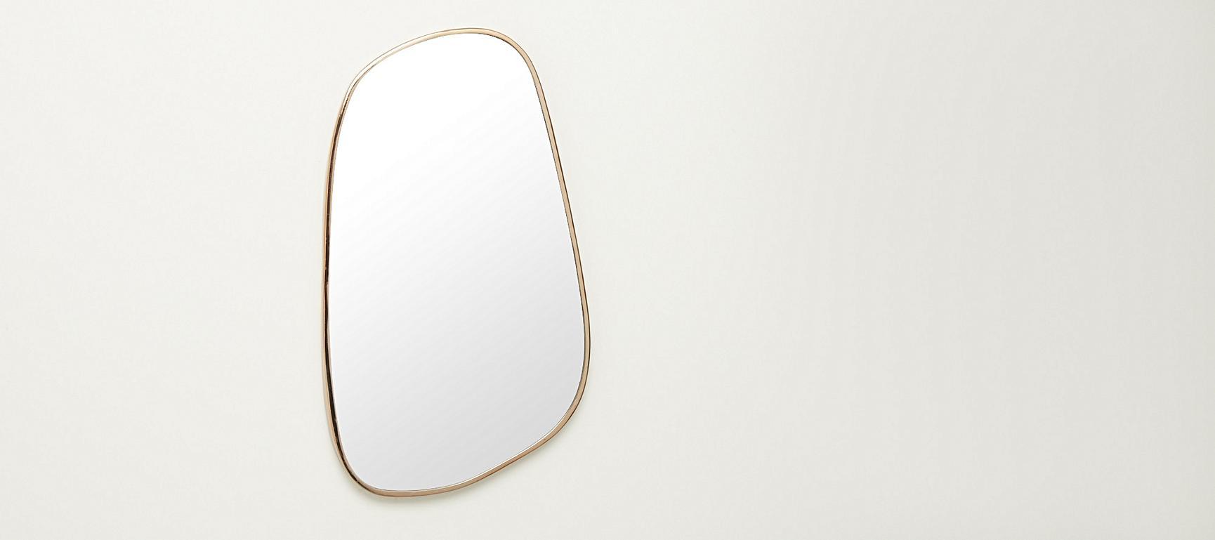 Large Rose Gold Pebble Wall Mirror Oliver Bonas
