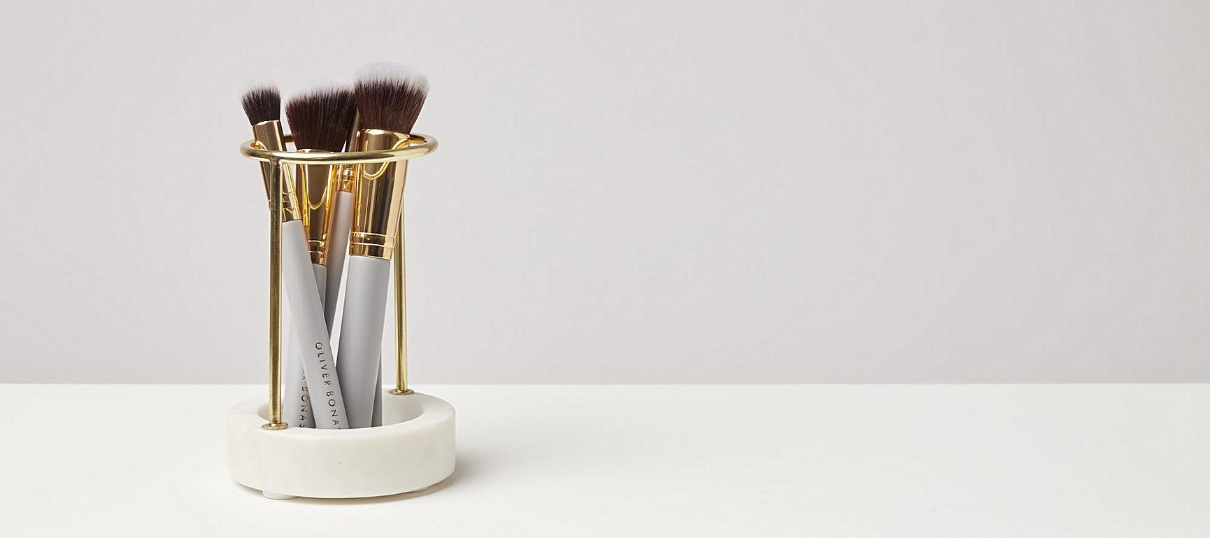 Round Marble Brush Holder Oliver Bonas