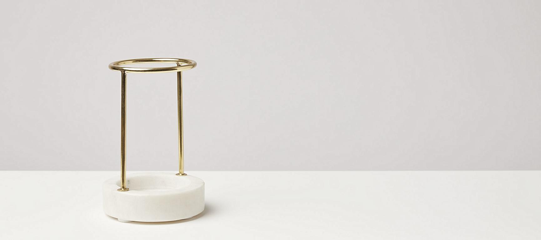 Round Marble Brush Holder Oliver Bonas