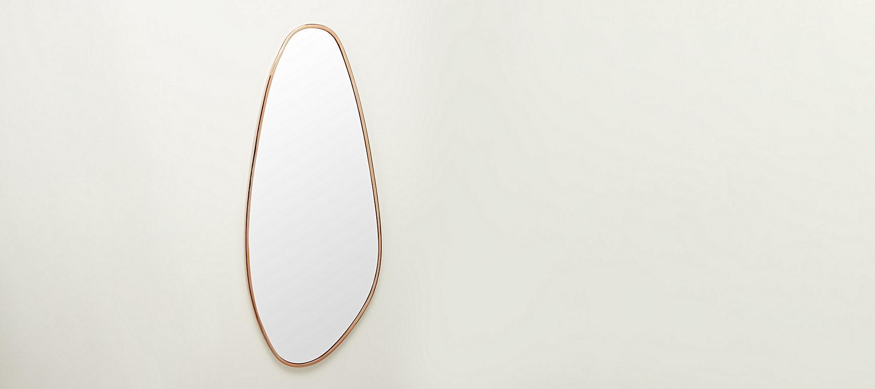 Full Length Rose Gold Pebble Wall Mirror Oliver Bonas