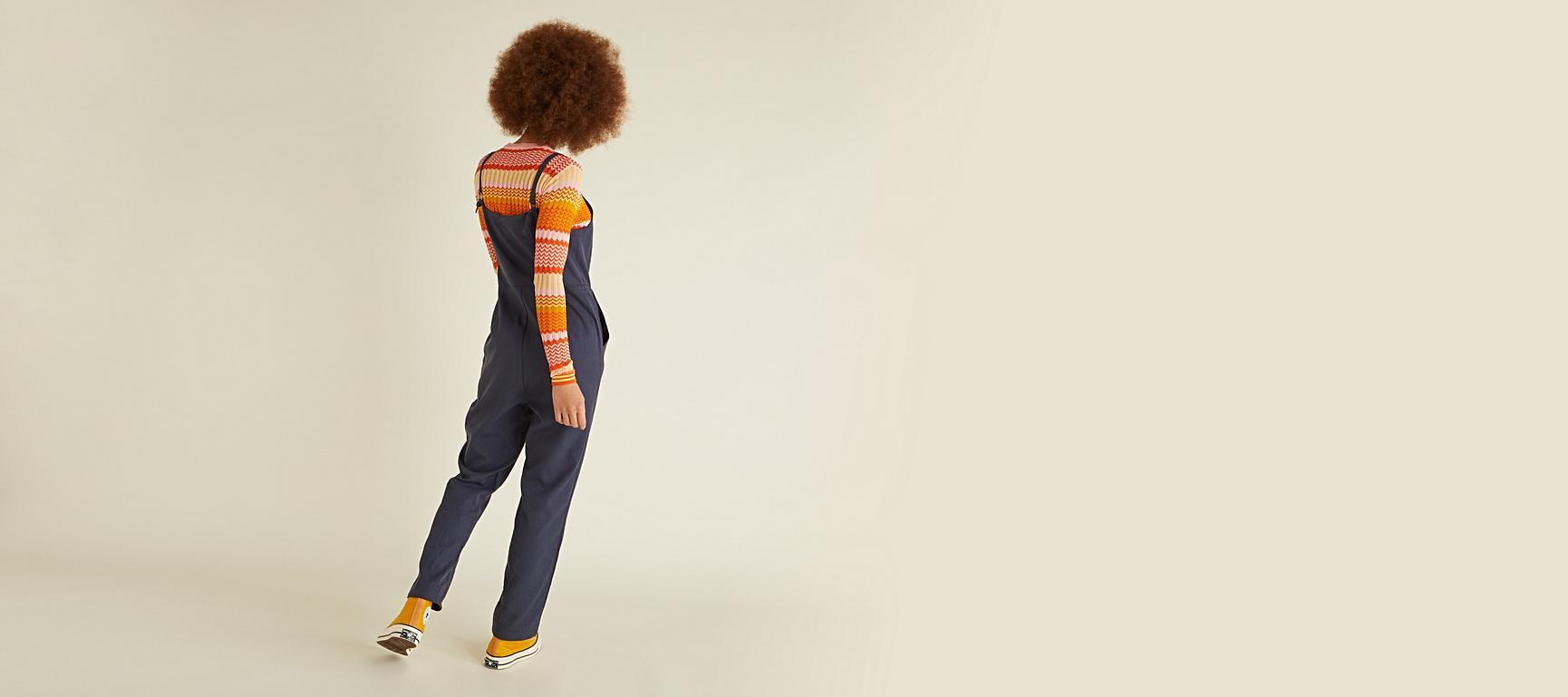 Dungaree Navy Jumpsuit Oliver Bonas