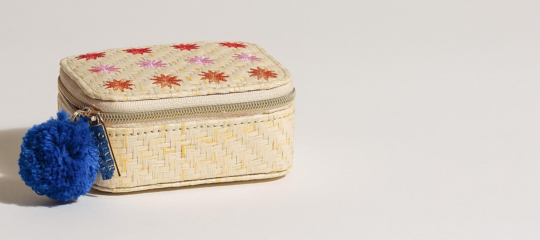 Raffia Mini Travel Jewellery Box Oliver Bonas