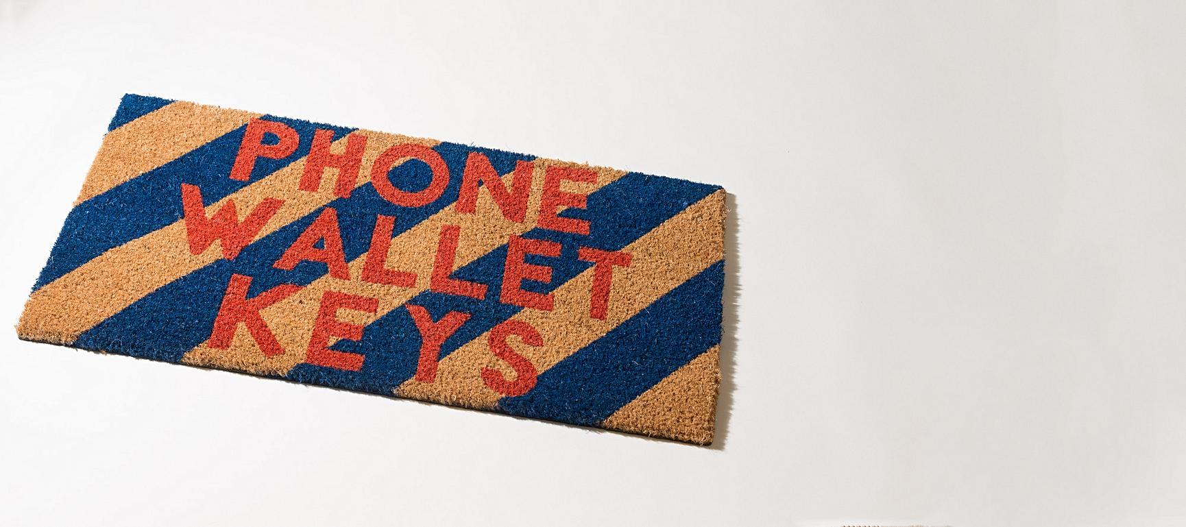 Phone Wallet Keys Doormat Oliver Bonas