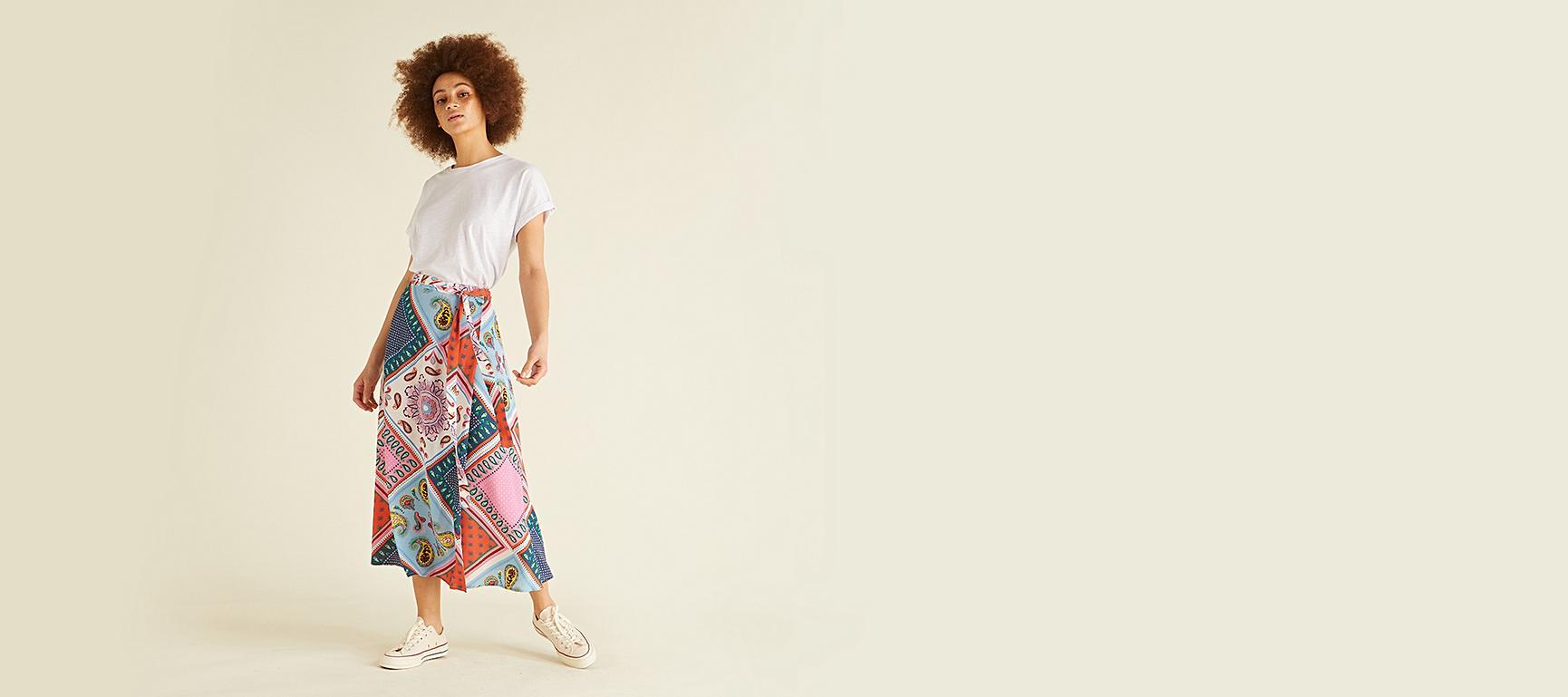 Scarf Print Wrap Skirt Oliver Bonas