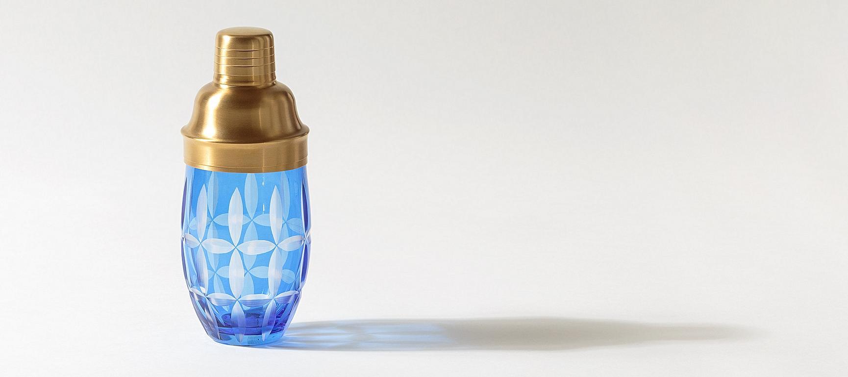 Iko Blue Glass Cocktail Shaker Oliver Bonas