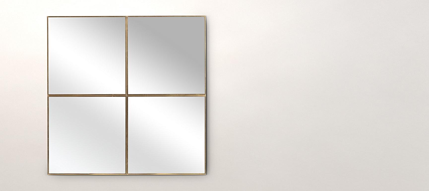 Square Gold Window Pane Wall Mirror Small Oliver Bonas