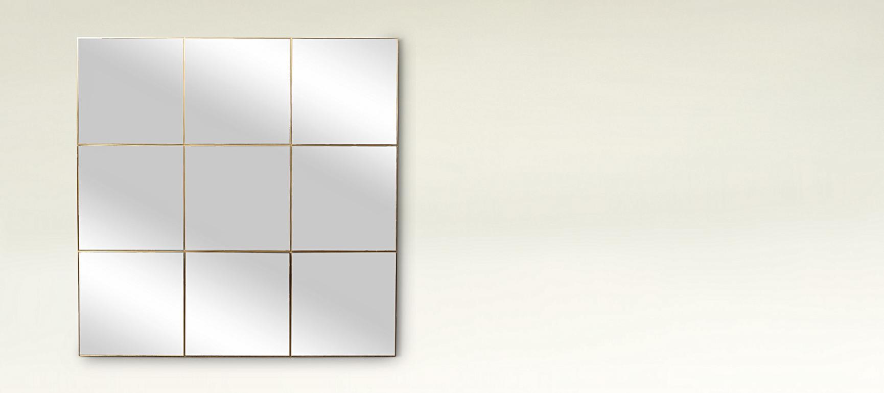 Square Gold Window Pane Mirror Large Oliver Bonas