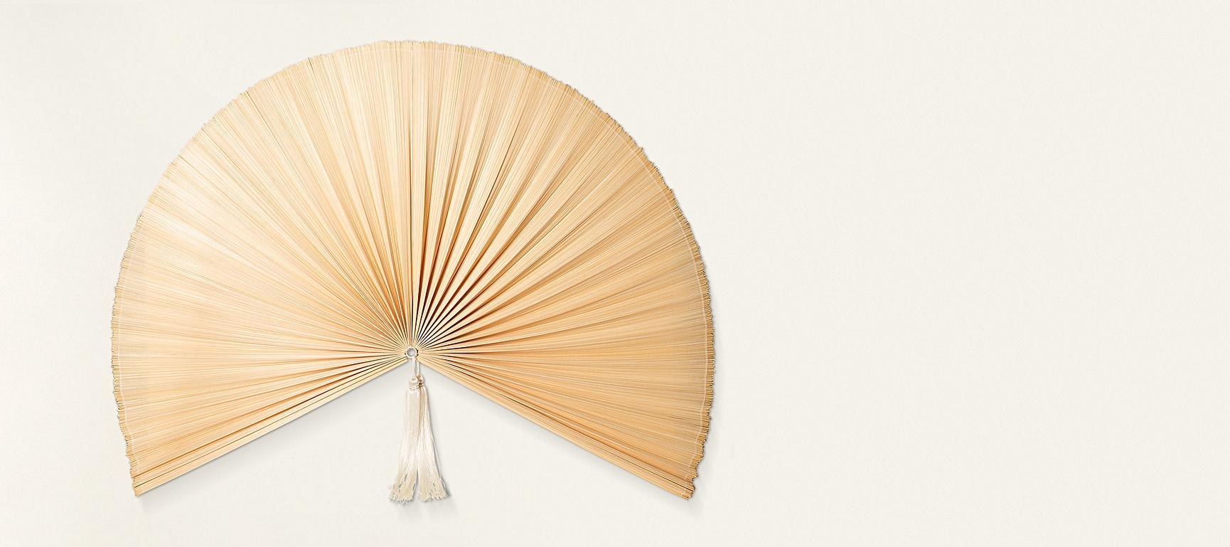 Natural Bamboo Fan Wall Hanging Large Oliver Bonas
