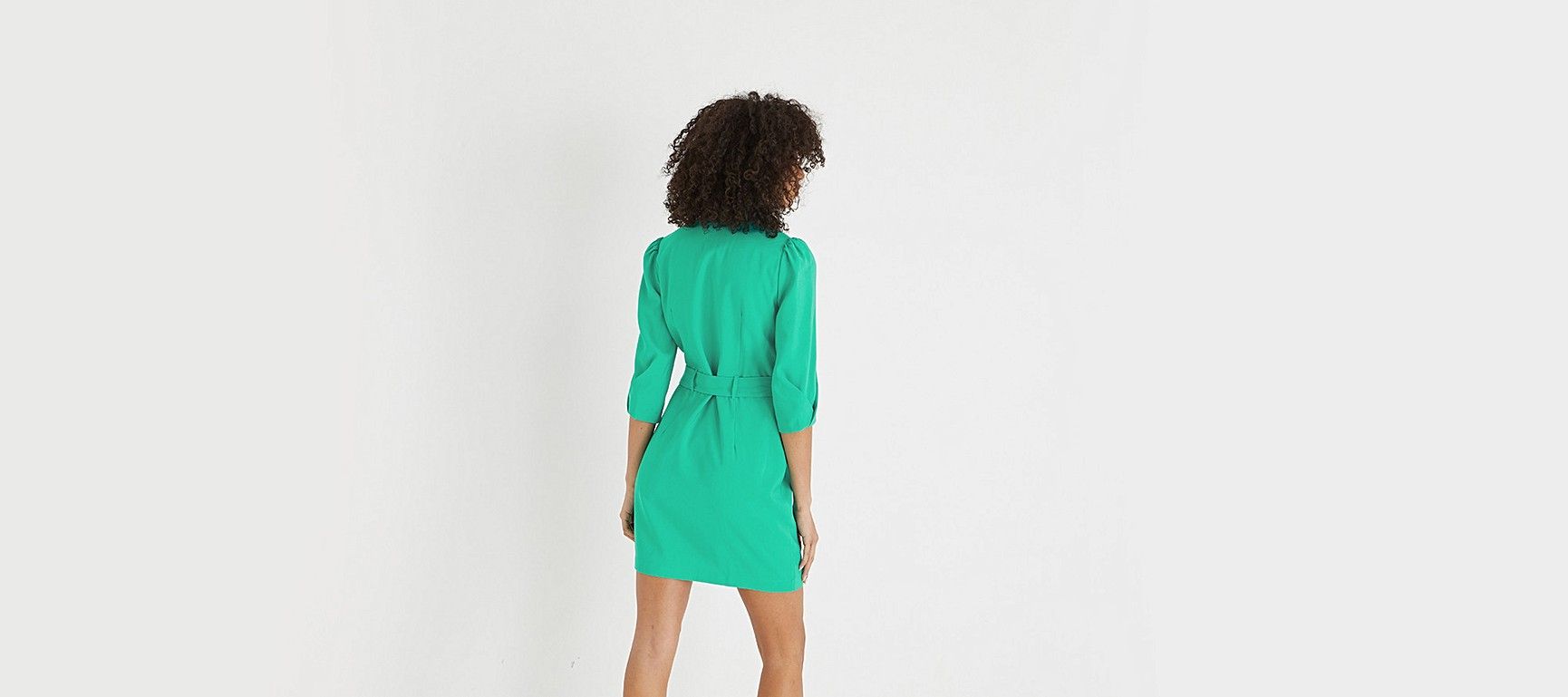 Soft Green Mini Wrap Dress | Oliver Bonas