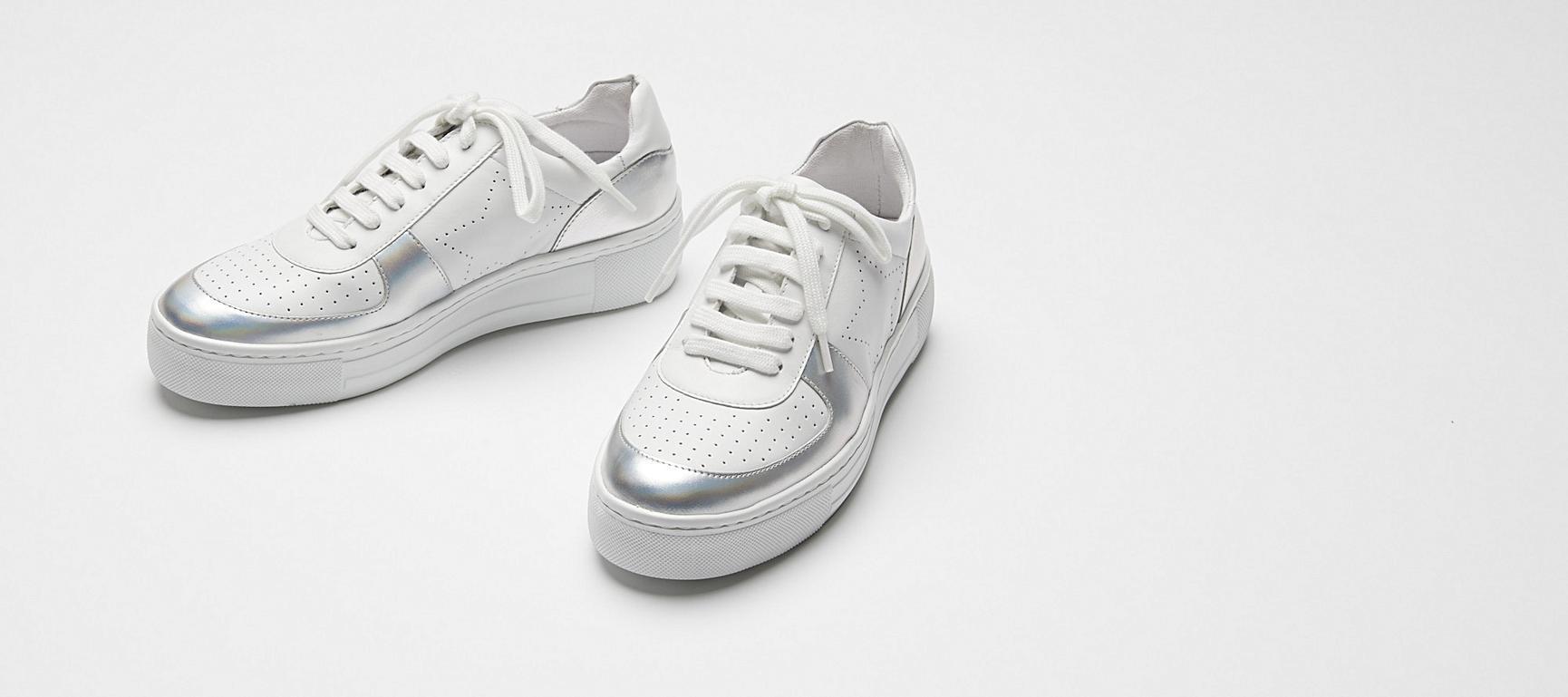 white leather flatform trainers