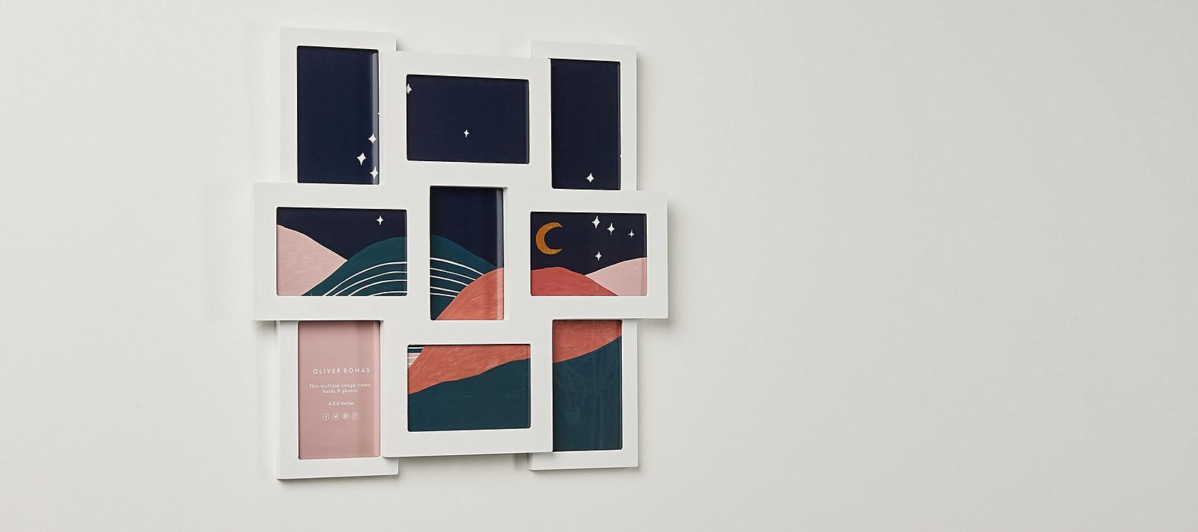 White Rubix 24 Picture 4x6" Multi Wall Frame Oliver Bonas