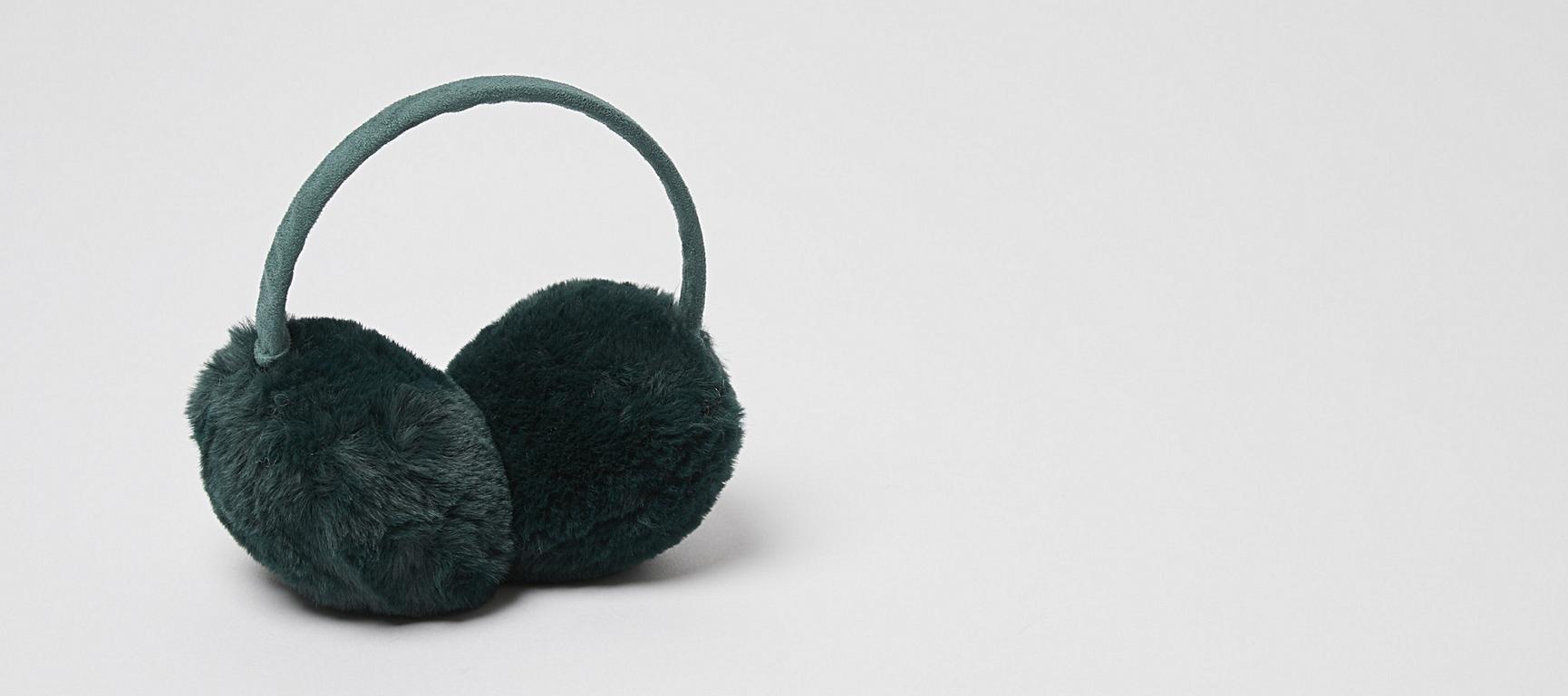 Faux Fur Green Ear Muffs Oliver Bonas
