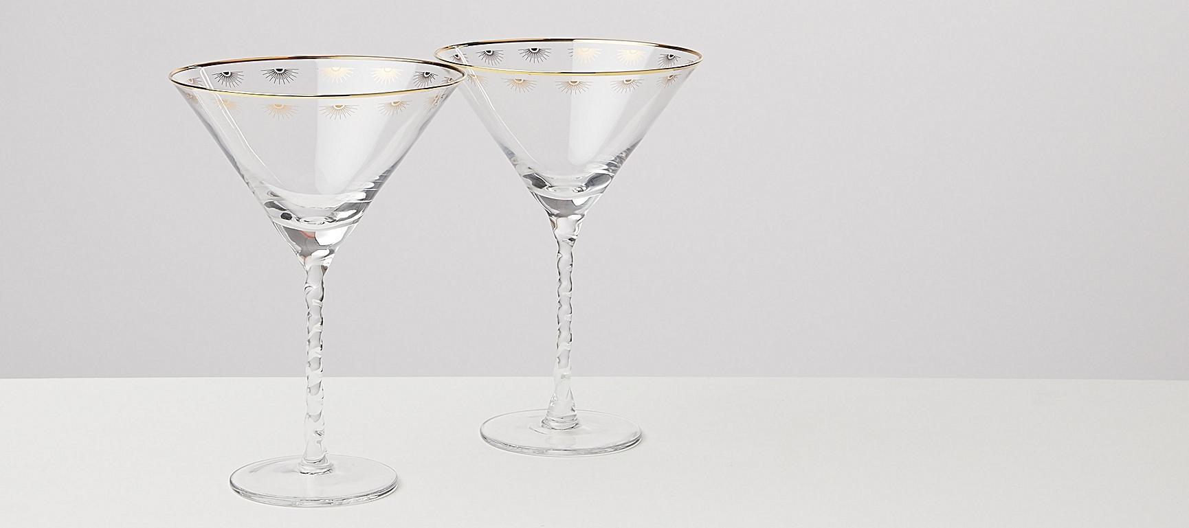 Dora Twist Stem Martini Glasses Set of Two Oliver Bonas