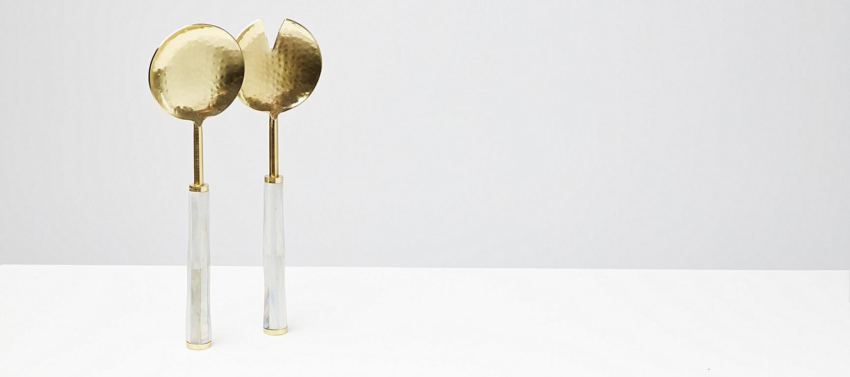 Mother of Pearl Salad Servers Oliver Bonas