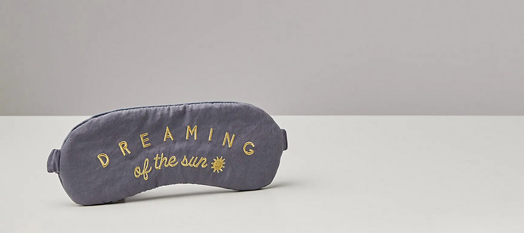 Sueno Del Sol Navy Blue Gold Embroidered Eye Mask Oliver Bonas