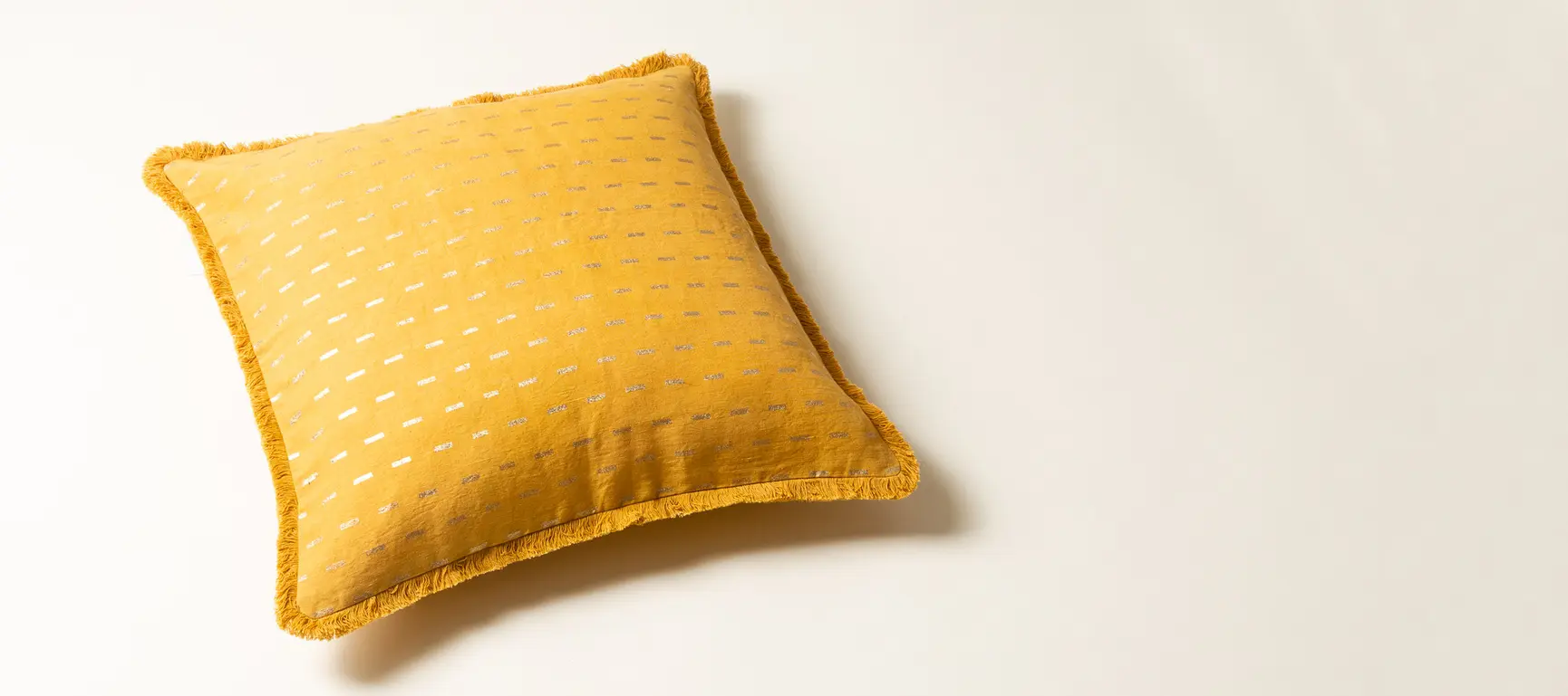 Foiled Geo Mustard Yellow Cushion Oliver Bonas