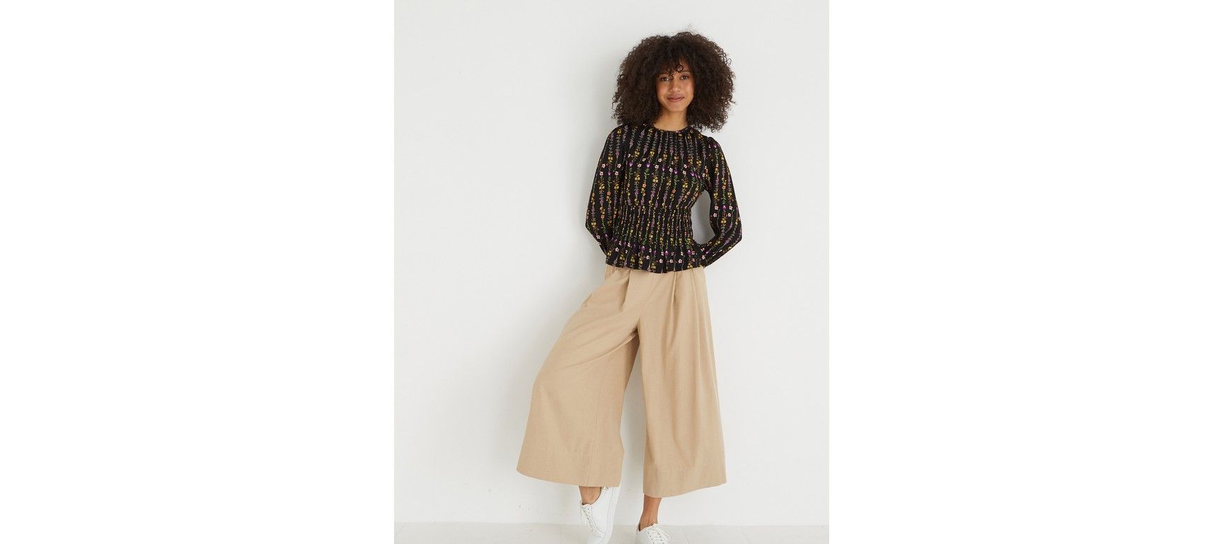 Bay Camel Brown Wide Leg Trousers | Oliver Bonas