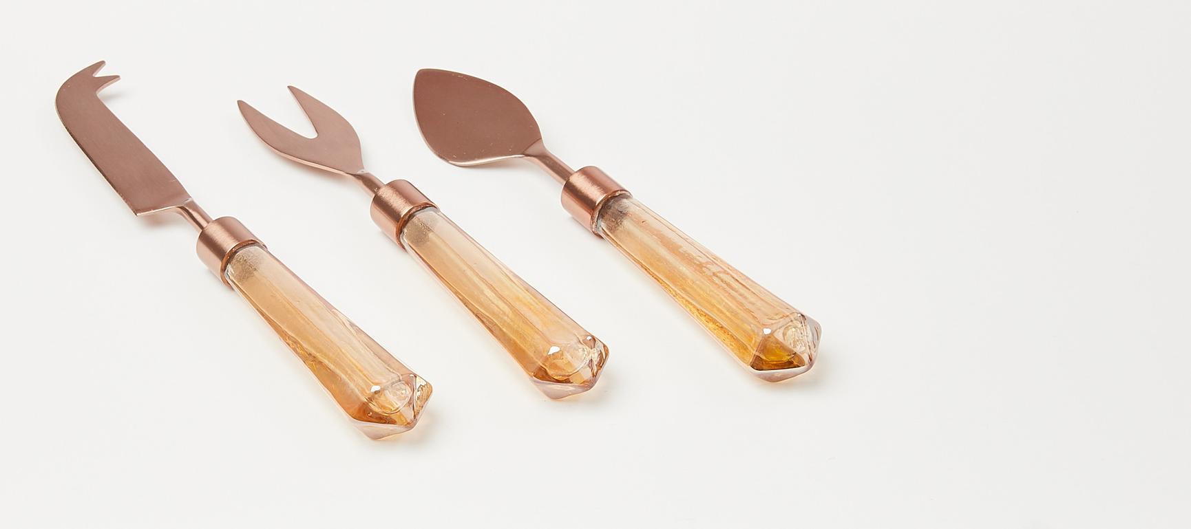 Lustre Glass Cheese Knives Set of Three Oliver Bonas