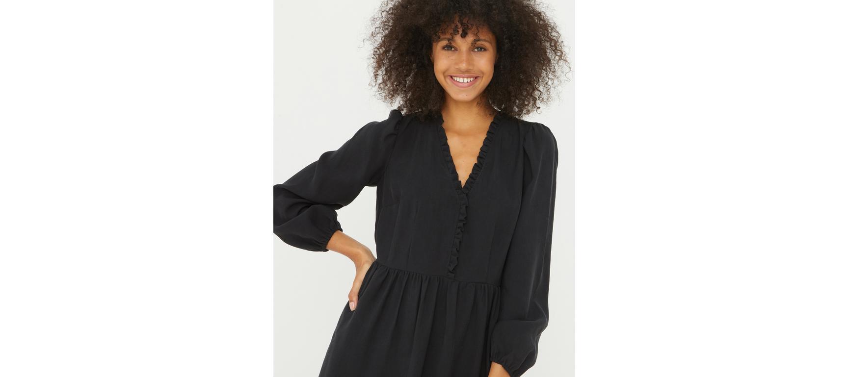 Bright Star Frill Trim Halterneck Mesh Dress Mocha