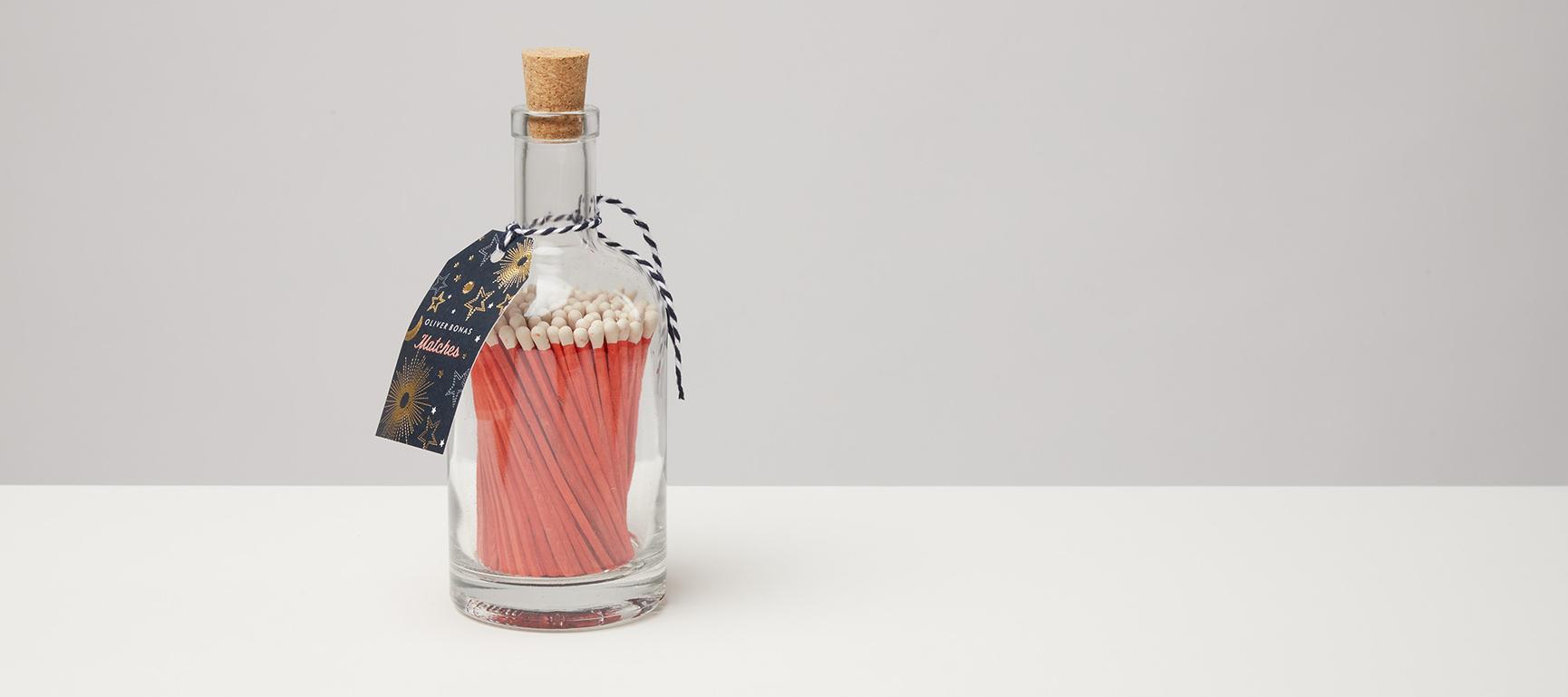 Star Glass Bottle Matches Oliver Bonas