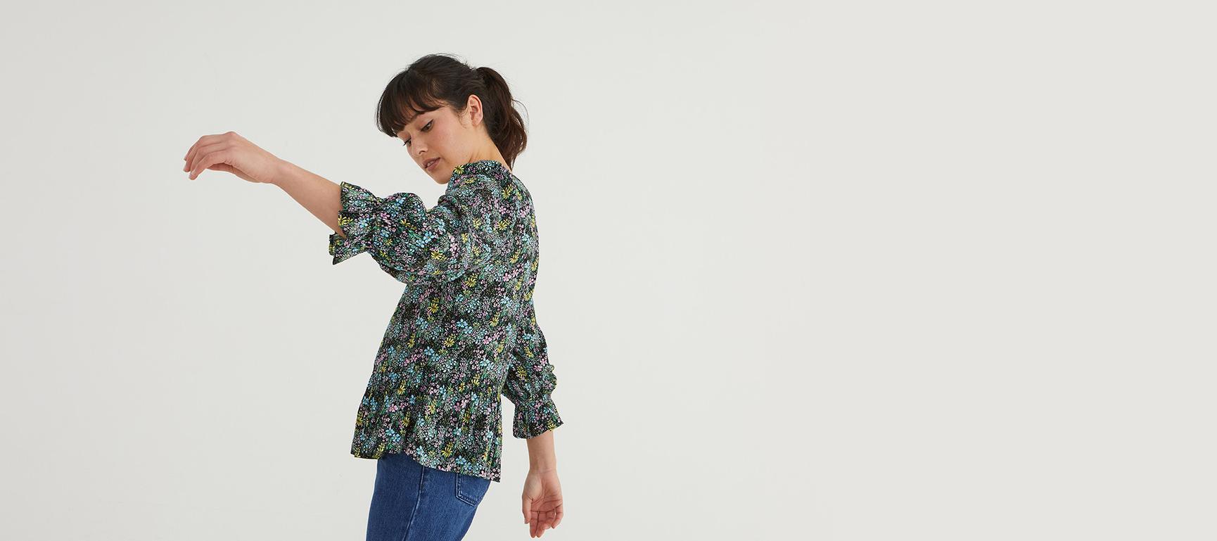 Electric Meadow Apple Blouse