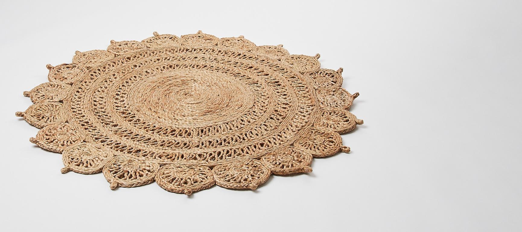 Jute Natural Brown Round Woven Mat Oliver Bonas