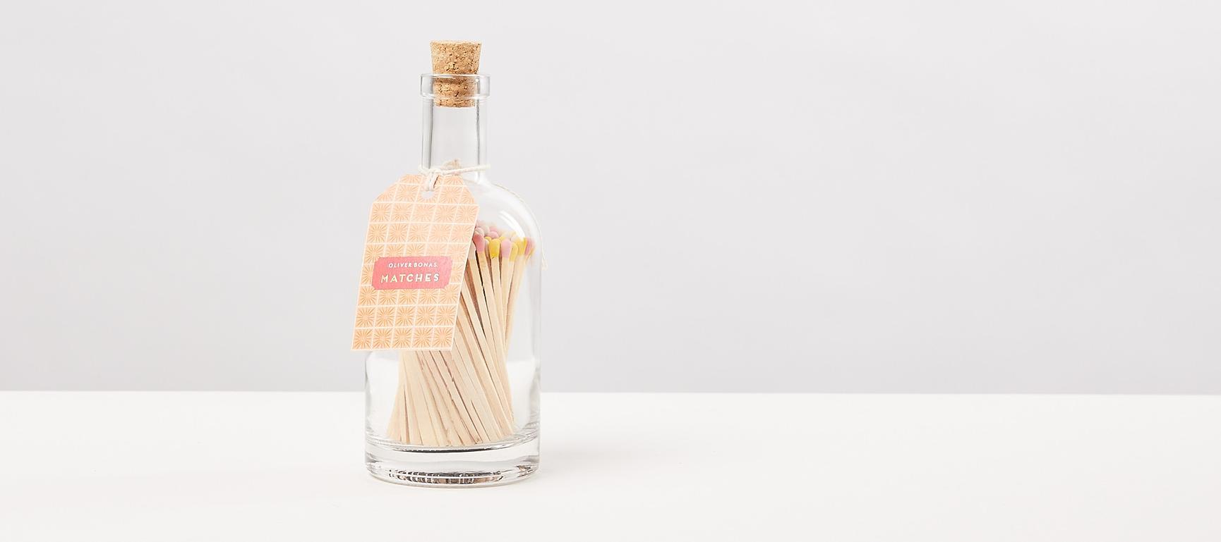 Geo Print Glass Bottle Matches Oliver Bonas